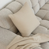 Milo Waffle Square Cushion by Bambury - Stone