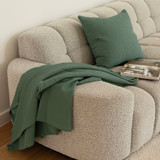 Milo Waffle Square Cushion by Bambury - Juniper