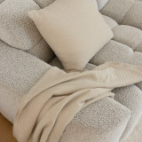 Milo Waffle Throw by Bambury - Stone