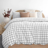 Grid Black Flannelette Duvet Cover Set by Bambury