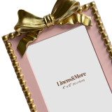 Pink & Gold Bow Photo Frame by Linen & More - 4X6"