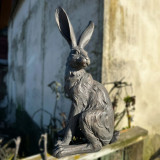 Truffle Country Hare - Standing Grey by Linen & More - 28.5X22X52.5cm