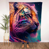 Coloured Tiger Fleece Blanket by Marlborough - 180x200cm