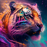 Coloured Tiger Fleece Blanket by Marlborough - 180x200cm