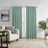 Thornton Swirl Eyelet Room Darkening Curtains by Filigree - Seafoam