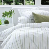 Close up of Freddie Duvet Set with Stripe Reverse by MM Linen