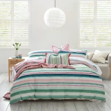 Freya Reversible Duvet Cover Set 250TC Painterly Striped Reverse by MM Linen