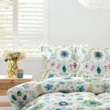 Freya Reversible Duvet Cover Set 250TC Painterly Striped Reverse by MM Linen