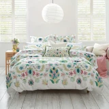 Freya Reversible Duvet Cover Set 250TC Painterly Striped Reverse by MM Linen
