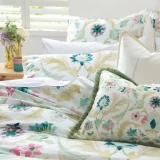 Freya Reversible Duvet Cover Set 250TC Painterly Striped Reverse by MM Linen