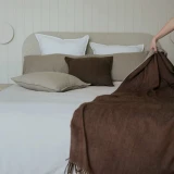 Harris Merino Lambswool Throw by Weave - Acorn