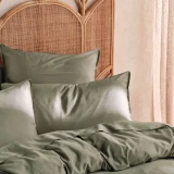 Nara Duvet Cover Set By Linen House - Moss