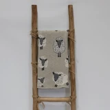 Cotton Throw Multi Lambs by Le Forge - Grey/Natural - 80x100cm