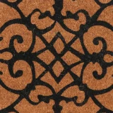 Door Mat - Coir Style 9 by Le Forge - Natural/Black