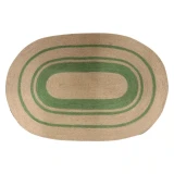 Jute Oval Door Mat by Le Forge - Natural/Green