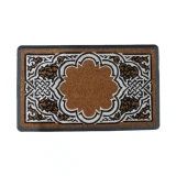 Door Mat - Coir Style 12 by Le Forge - Natural/Black