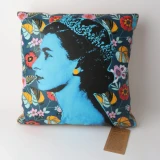 Art Cushion Burlap Queen by Le Forge - Blue