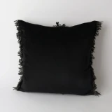 Back of Fringe Cushion by Le Forge - 45 x 45cm - Grey