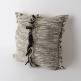Fringe Cushion by Le Forge - 45 x 45cm - Stone