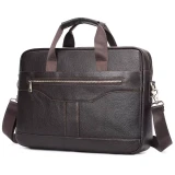 Larch Coffee Leather Briefcase by Nikau Design