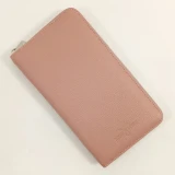 Cherry Blossom Pink Leather Ziparound Wallet by Nikau Design