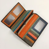Gerbera Square Leather Wallet Large by Nikau Design