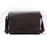 Clematis Coffee Crazyhorse Leather Satchel by Nikau Design