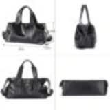 Oak Black Leather Duffle by Nikau Design