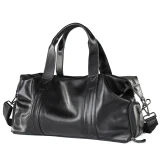 Oak Black Leather Duffle by Nikau Design