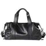 Oak Black Leather Duffle by Nikau Design
