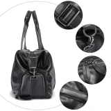 Oak Black Leather Duffle by Nikau Design