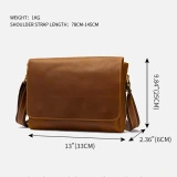 Clematis Brown Crazyhorse Leather Satchel by Nikau Design