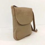 Hibiscus Taupe Leather Crossbody by Nikau Design