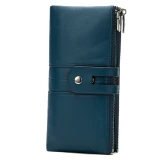 Dahlia Blue Leather Wallet by Nikau Design