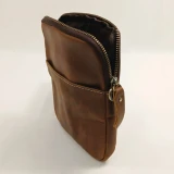 Spindle Brown Crazyhorse Leather Pouch by Nikau Design