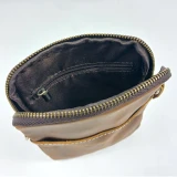 Spindle Brown Crazyhorse Leather Pouch by Nikau Design