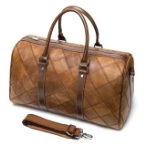 Buckthorn Quilted Leather Duffle by Nikau Design