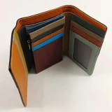 Gerbera Diamond Leather Wallet Small by Nikau Design