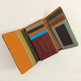 Gerbera Diamond Leather Wallet Small by Nikau Design