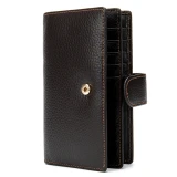 Yew Coffee Leather Card Wallet by Nikau Design