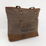 Adeline Hide/Canvas Tote Bag by Backyard