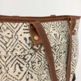 Adeline Hide/Canvas Tote Bag by Backyard