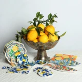 3 Assorted Ceramic Lemon Plate 10cm  by Le Forge