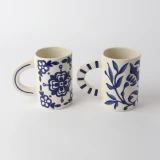 Bernadette Assorted 2 Mugs by Le Forge - White/Blue