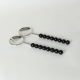 Set of 2 Resin Beaded Salad Servers by Le Forge - Black