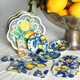 Ceramic Blue/Green Lemon Platter by Le Forge