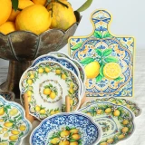 Ceramic Blue/Green Lemon Platter by Le Forge