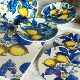 Ceramic Blue/Green Lemon Platter by Le Forge