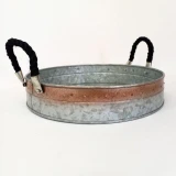 Round Tray Galvanized/Copper by Vanillaware