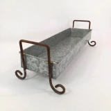 Rectangle Tray with Legs Galvanized by Vanillaware